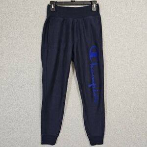 Champion Joggers XS Womens Navy Fleece Lined Pull On Logo Sweats